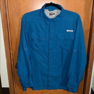 Habit Outdoors Men's Teal Shirt button Down 40+ Solar Factor Size 2XL